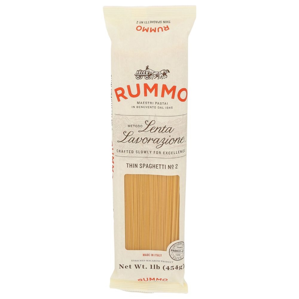 Rummo Lenta Lavorazione Number 2 Thin Spaghetti Pasta, 1 Pound -- 20 per case