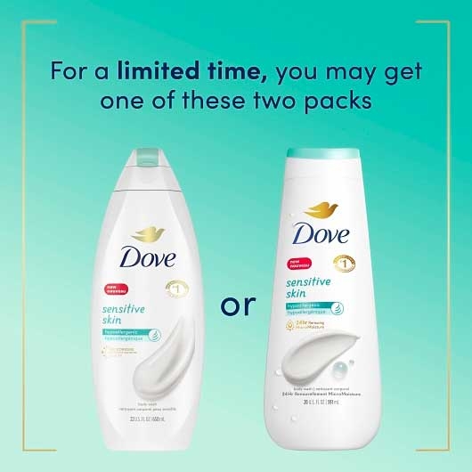 Dove Sensitive Skin Body Wash, 11 Fluid Ounce -- 6 per case
