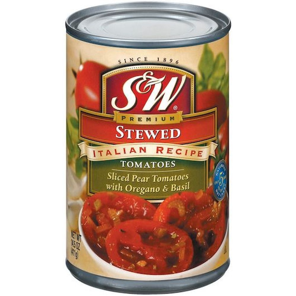 S and W Premium Stewed Italian Recipe Tomatoes, 14.5 Ounce -- 12 per case