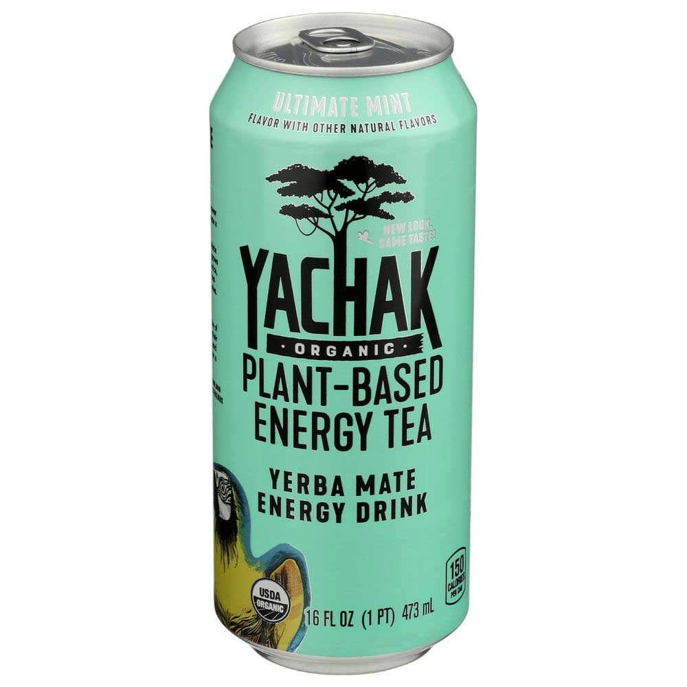 Yachak Organic Plant Based Ultimate Mint Yerba Mate Energy Tea, 16 Fluid Ounce -- 12 per case