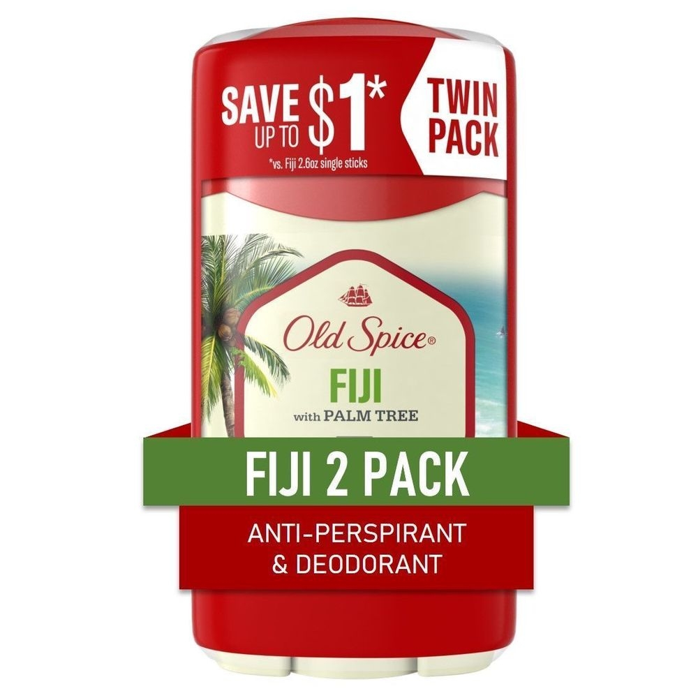 Old Spice Mens Fiji with Palm Tree Scent Invisible Solid Antiperspirant and Deodorant Stick, 5.2 Ounce -- 6 per case