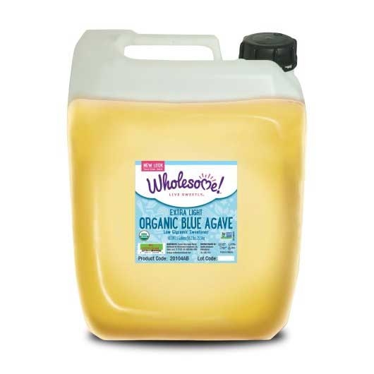 Wholesome Live Sweetly Organic Extra Light Agave, 5 Gallon.