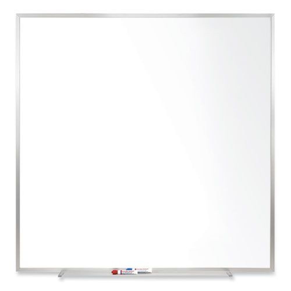 Ghent Magnetic Porcelain Whiteboard with Satin Aluminum Frame, 48.5 x 48.5 inch