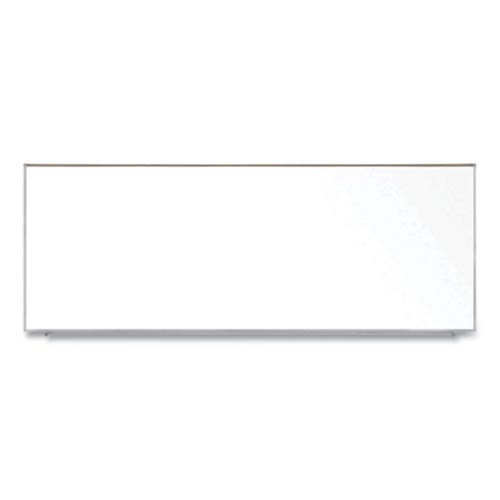 Ghent Magnetic Porcelain Whiteboard with Satin Aluminum Frame and Map Rail, 144.59 x 60.47 inch