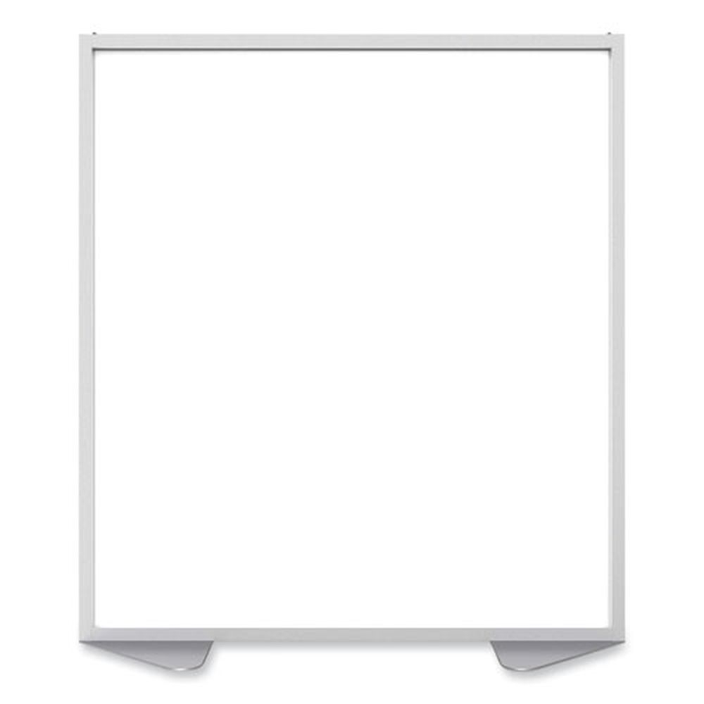 Ghent White Floor Partition with Aluminum Frame, 48.06 x 2.04 x 53.86 inch
