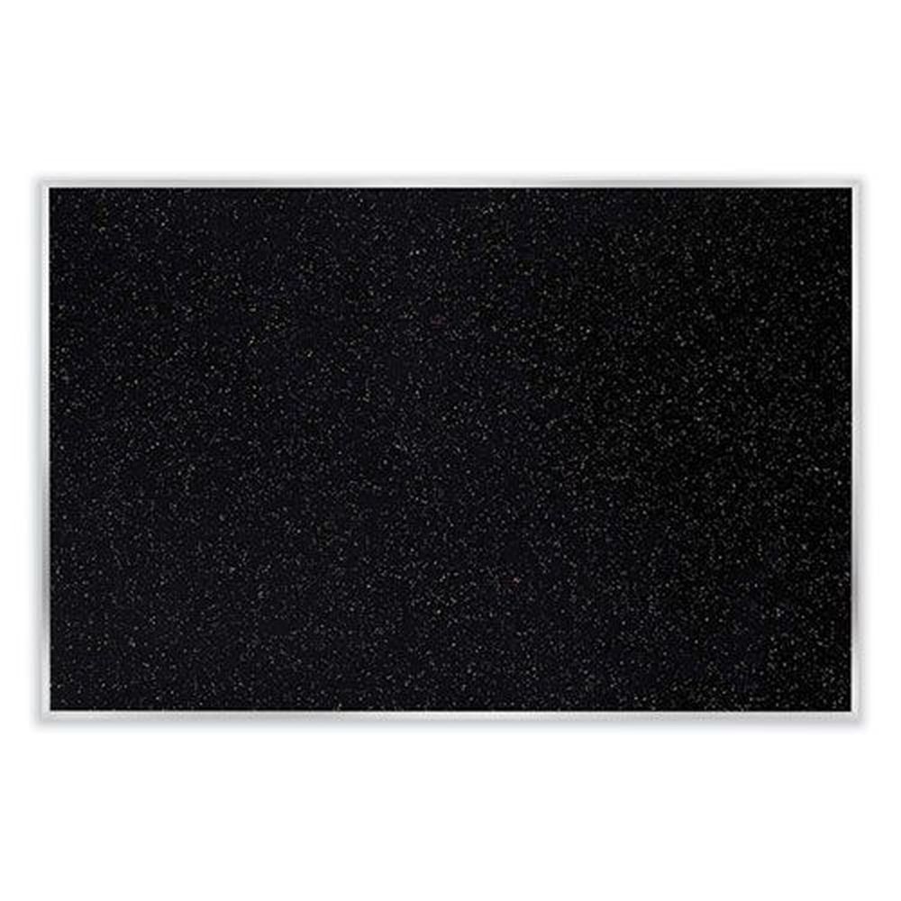 Ghent Confetti Surface Recycled Rubber Bulletin Board with Satin Aluminum Frame, 96.5 x 48.5 inch