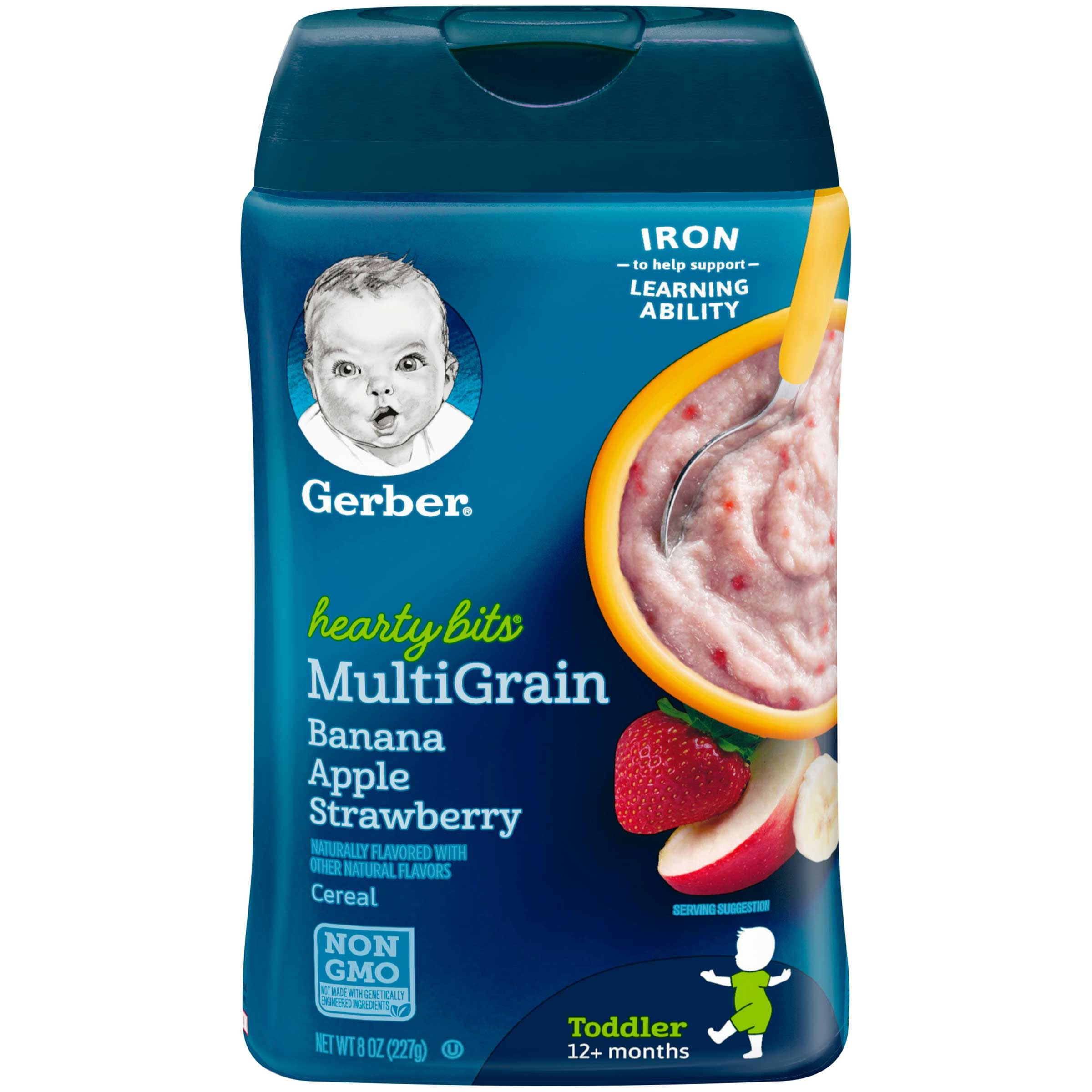 Gerber Hearty Bits Infant Banana Apple Strawberry Baby Cereal, 8 Ounce -- 6 per case.