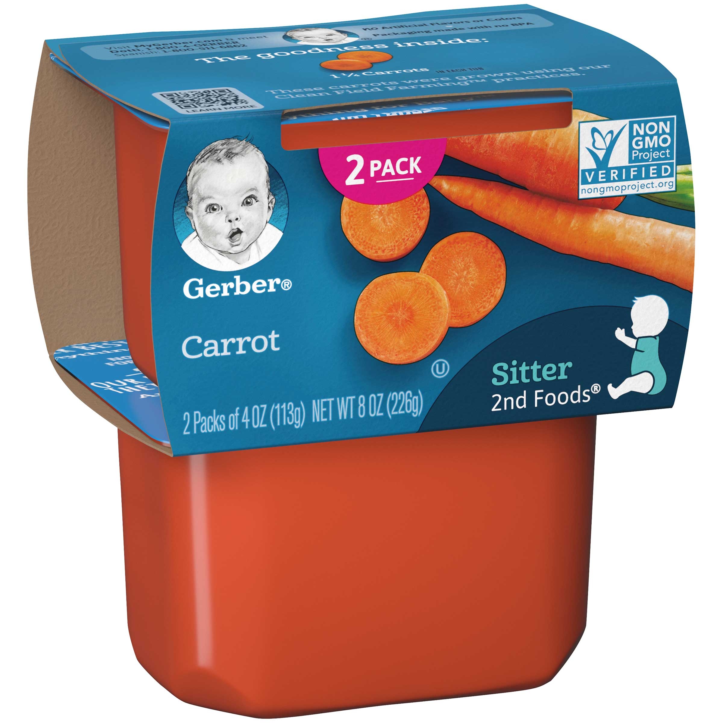 Gerber 2nd Foods Carrot Baby Food, 8 Ounce -- 8 per case.
