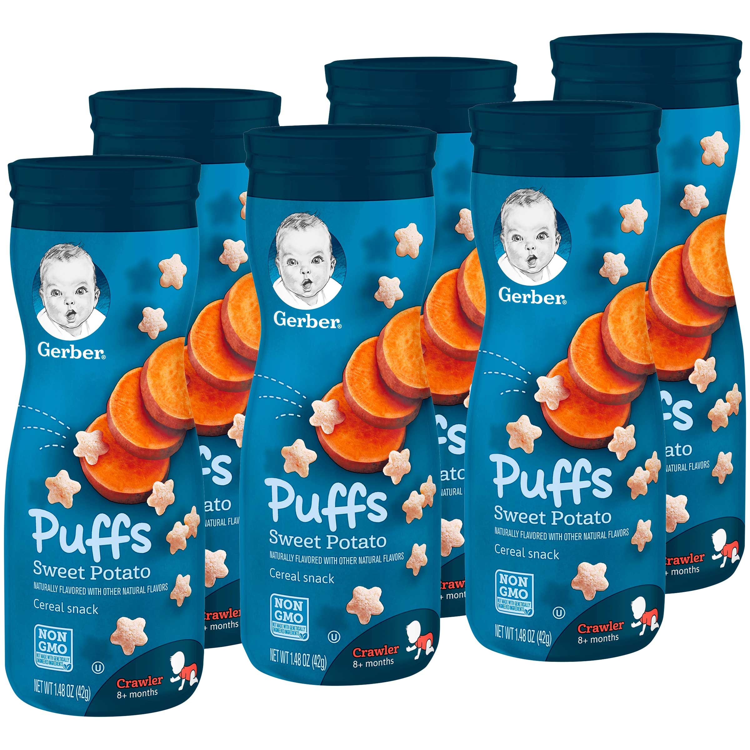 Gerber Puffs Sweet Potato Baby Snack, 1.48 Ounce -- 6 per case.