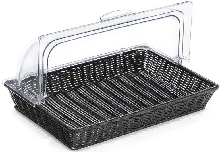 GET Enterprises Polypropylene Black Rectangular Basket, 21 x 12.75 inch -- 12 per case