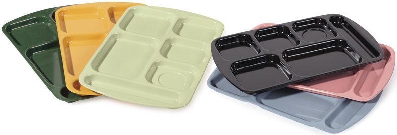 GET Enterprises Melamine Mauve Right Handed 6 Compartment Tray, 15.5 x 10 inch -- 12 per case