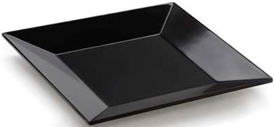 GET Enterprises Siciliano Melamine Black Square Plate, 6 inch -- 12 per case