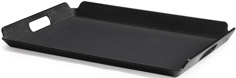 GET Enterprises ABS Plastic Black Non Skid Room Service Tray, 15.25 x 21.25 inch -- 12 per case