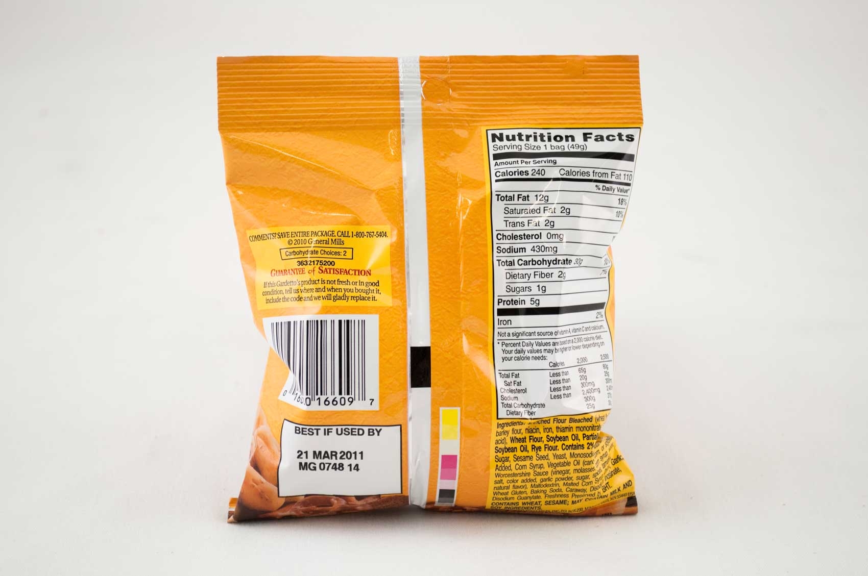 Gardettos Original Recipe Snack Mix - 1.75 oz. bag, 60 per case