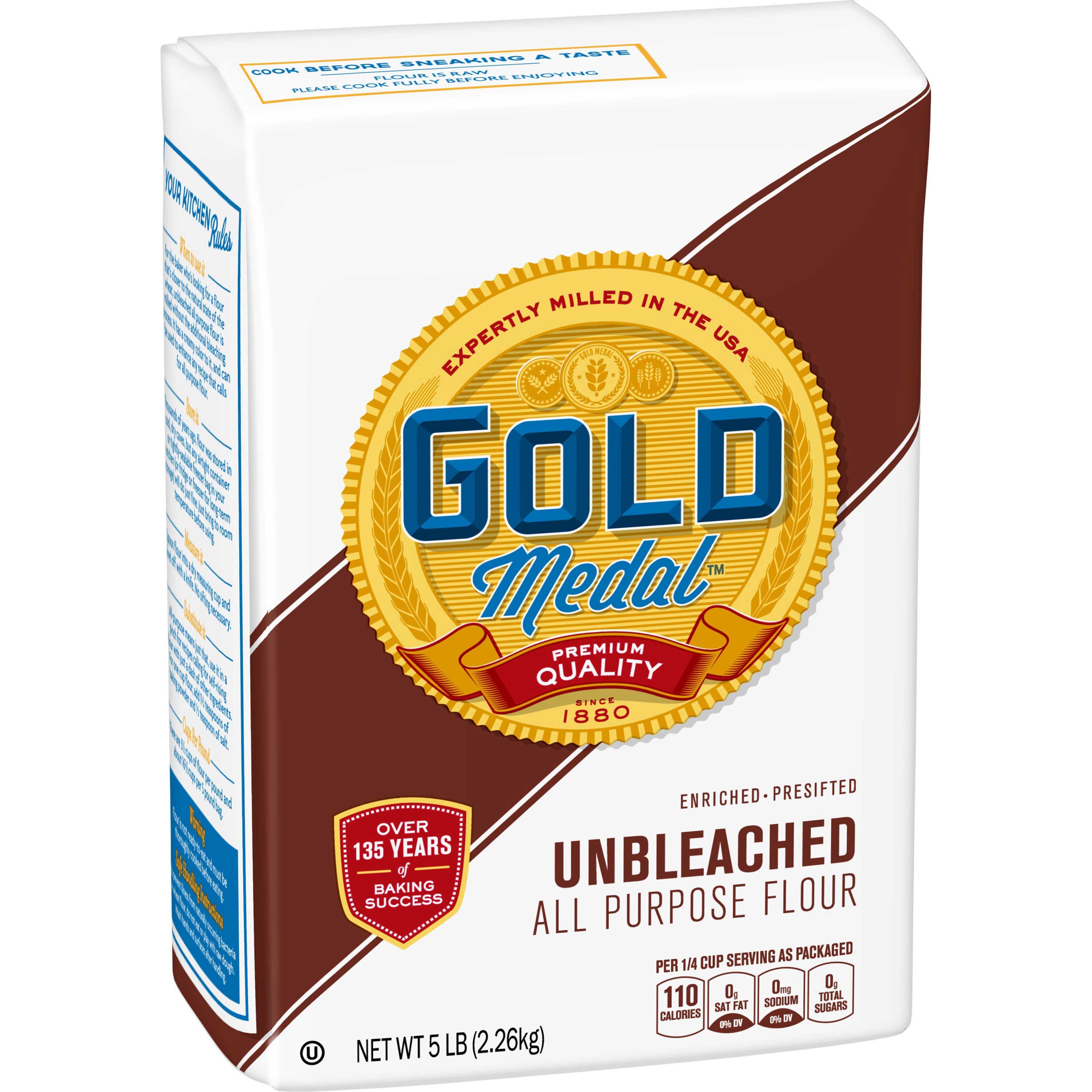 Gold Medal All Purpose Unbleached Flour, 5 Pound -- 8 per case.