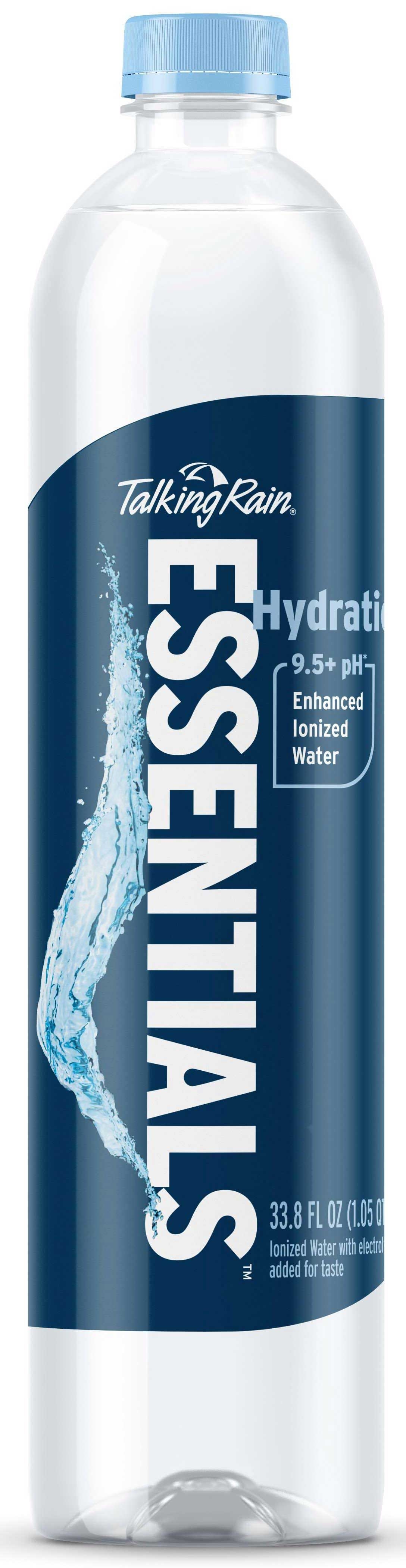 Talking Rain Essentials Hydration Enhanced Ionized Water, 33.8 Fluid Ounce -- 12 per case
