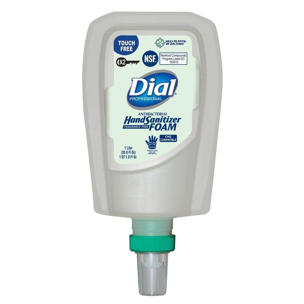 Dial Antibacterial Foaming Hand Sanitizer Refill Fit x2 Touch Free Dispenser, 1 Liter -- 3 per case.