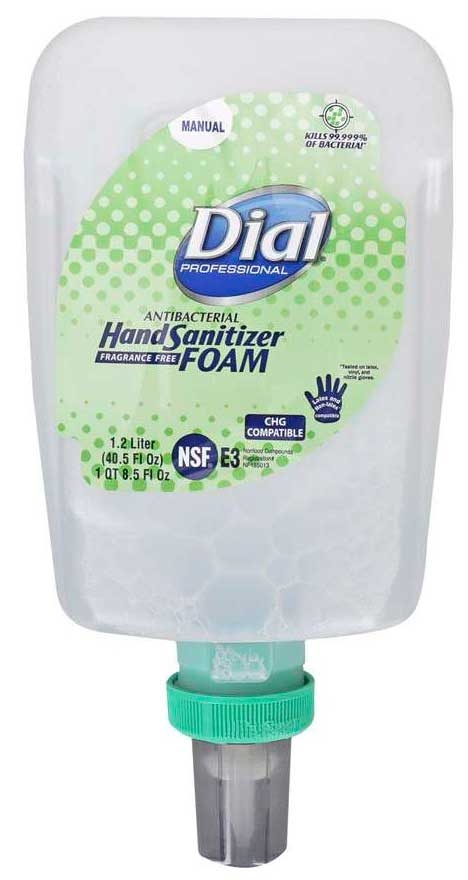 Dial Fit Universal Manual Foam Hand Sanitizer, 40.5 Fluid Ounce -- 3 per case