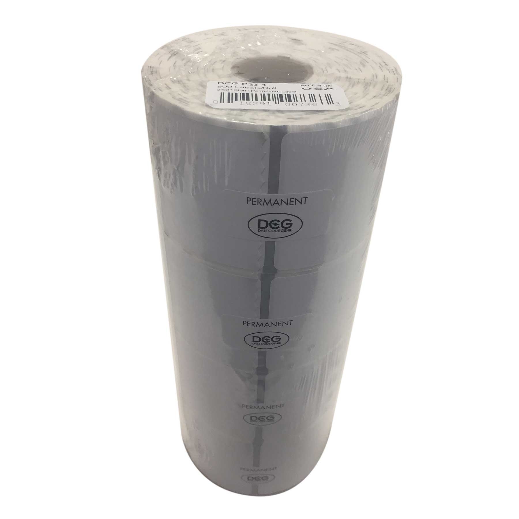 National Checking Date Code Genie Permanent Blank Label Roll, 2 x 3 inch -- 4 per case.