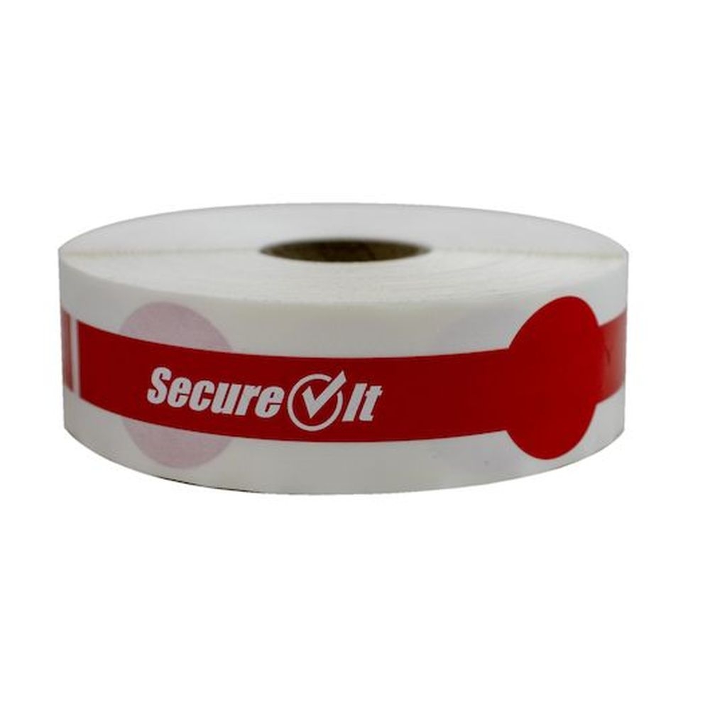 Ncco Red Permanent Secure It Label Roll, 1 x 7 inch -- 500 per case