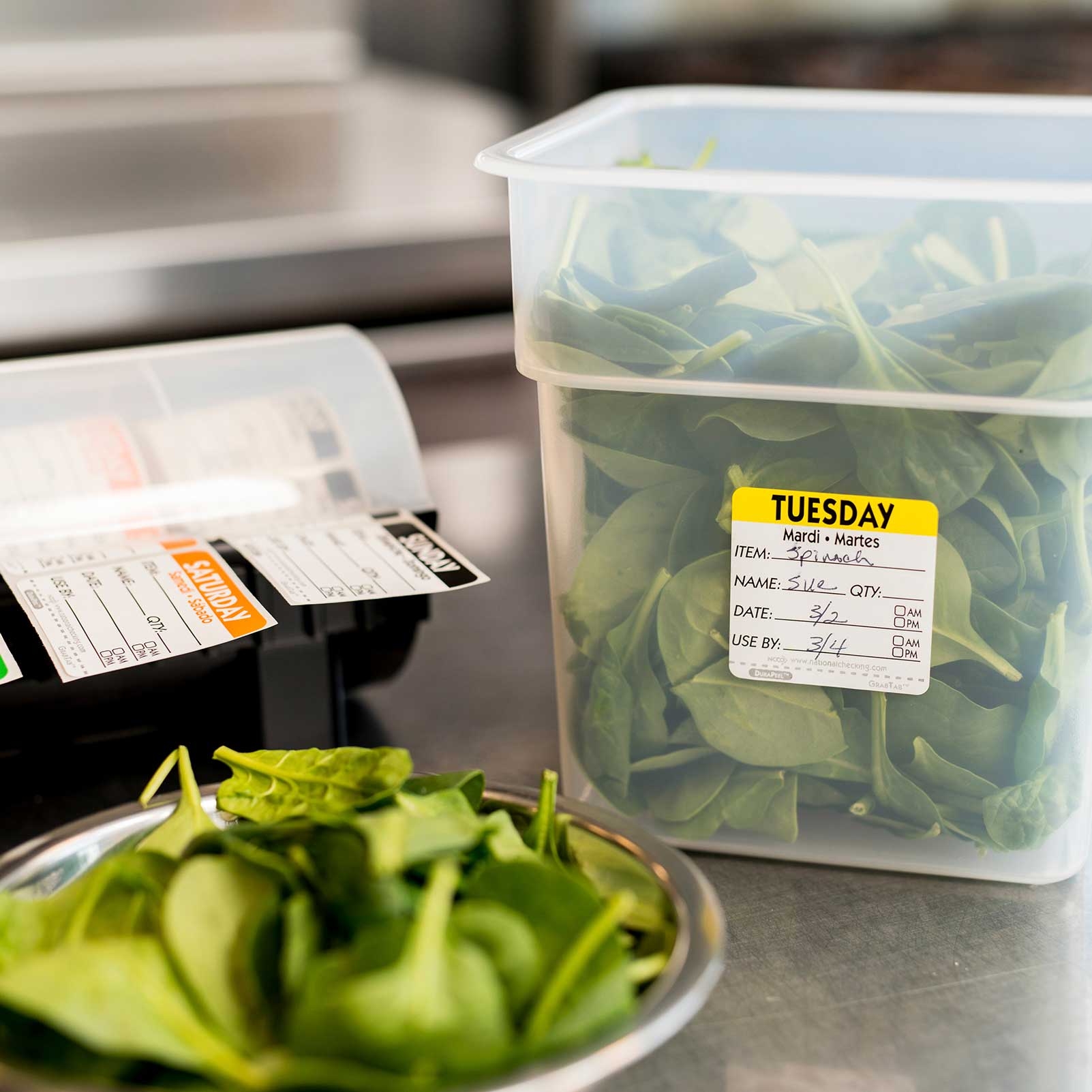 National Checking DateIt Item Date Use By Tuesday Removable Food Safety Label Roll, 500 count per roll.