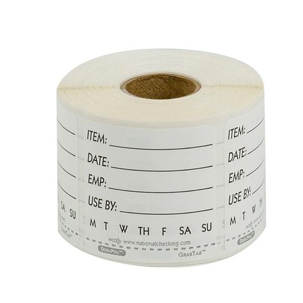 Ncco 2 inch Square Durapeel Shelf Life Labels, 500 count