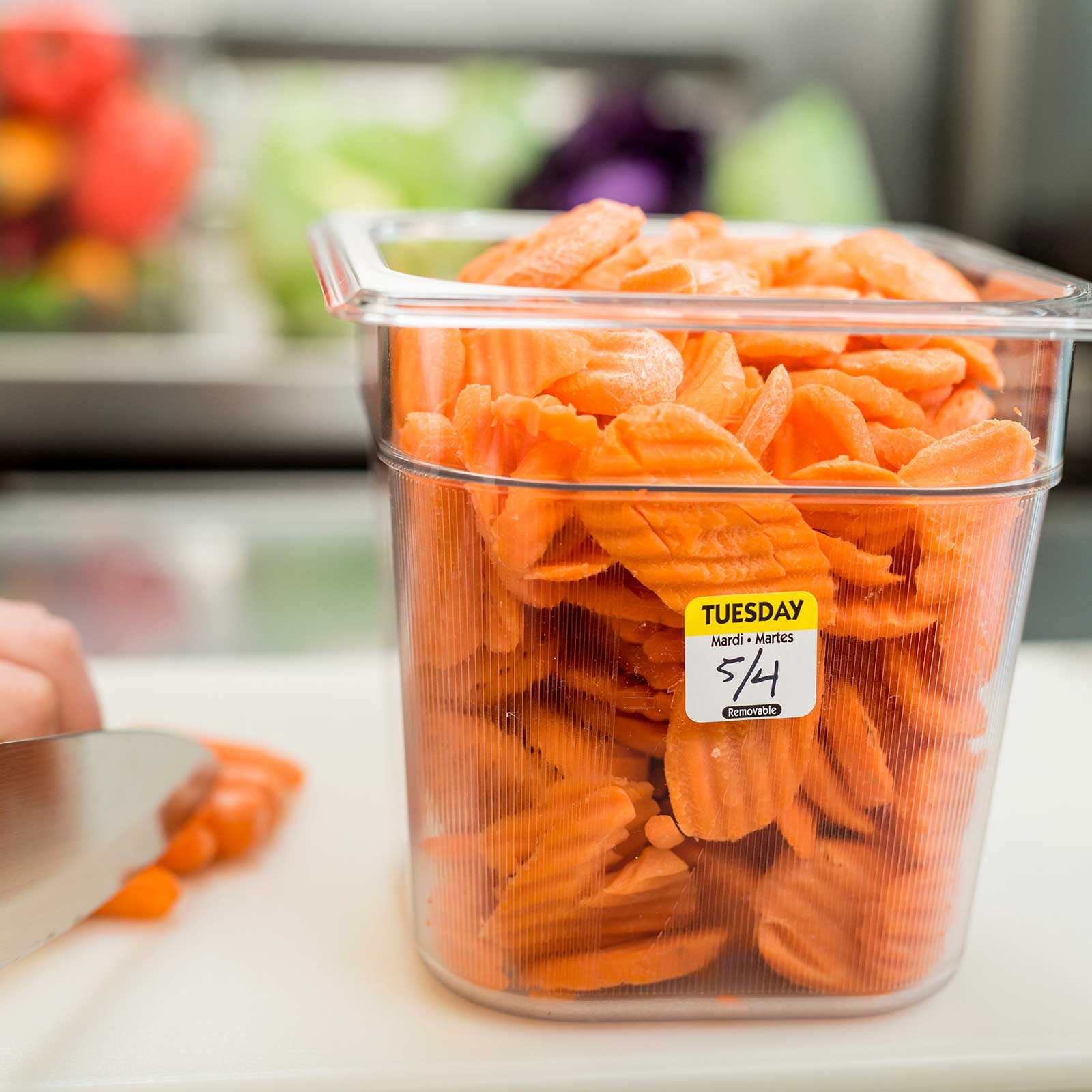 National Checking Company Dateit Yellow Trilingual Removable Label - Tuesday, 1 x 1 inch -- 1000 per case.