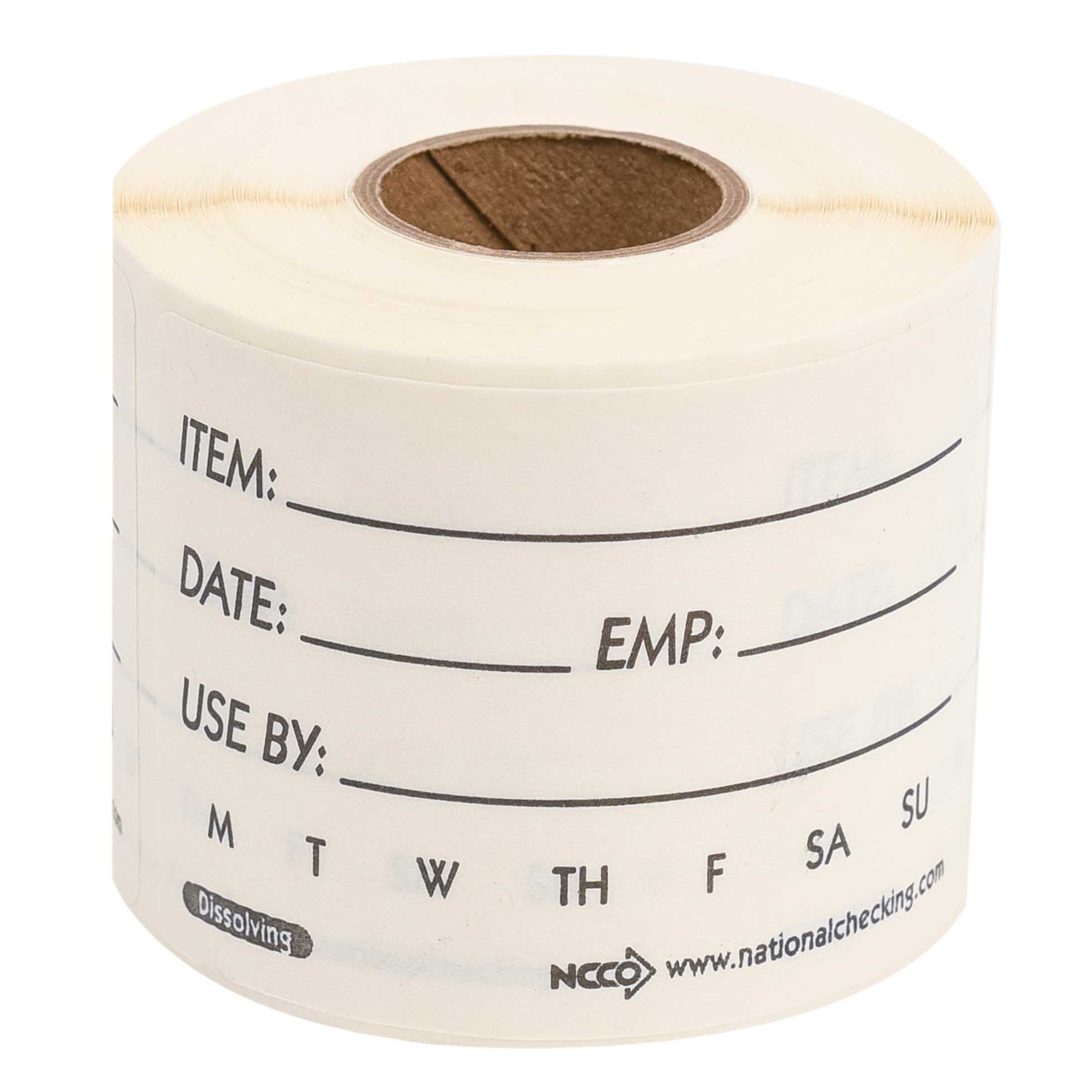 National Checking Company Dateit Dissolvable Label - Use By, 2 x 3 inch -- 250 per case.