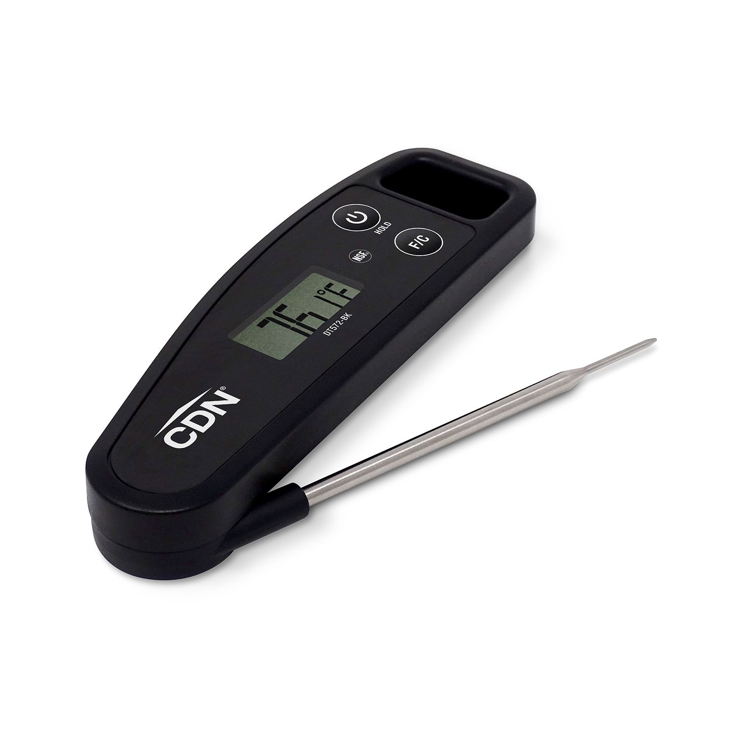 CDN Black Digital Folding Thermometer, 1.57 inch Width x 5.08 inch Length  x 0.67 inch Depth