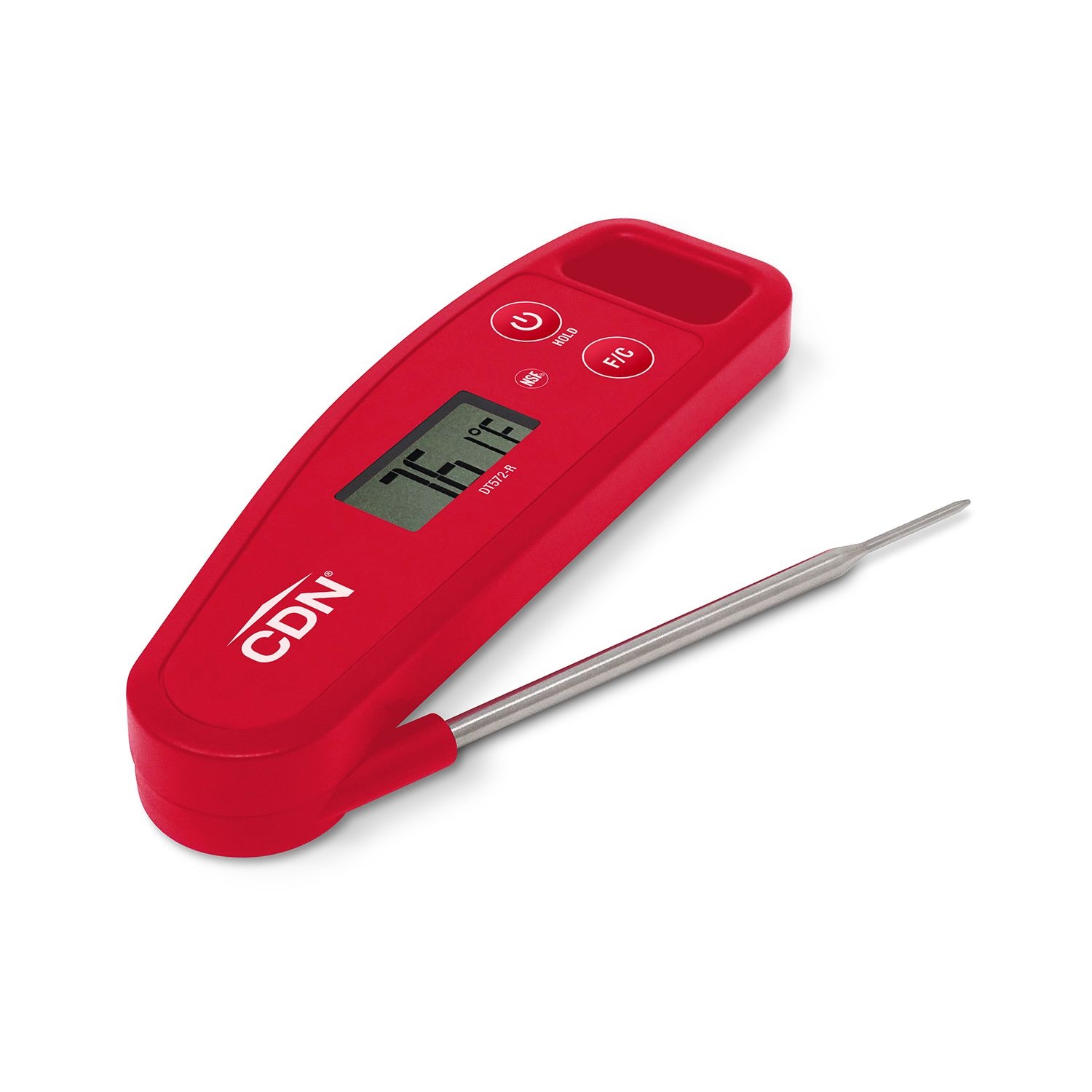 CDN Red Digital Folding Thermometer, 1.57 inch Width x 5.08 inch Length  x 0.67 inch Depth