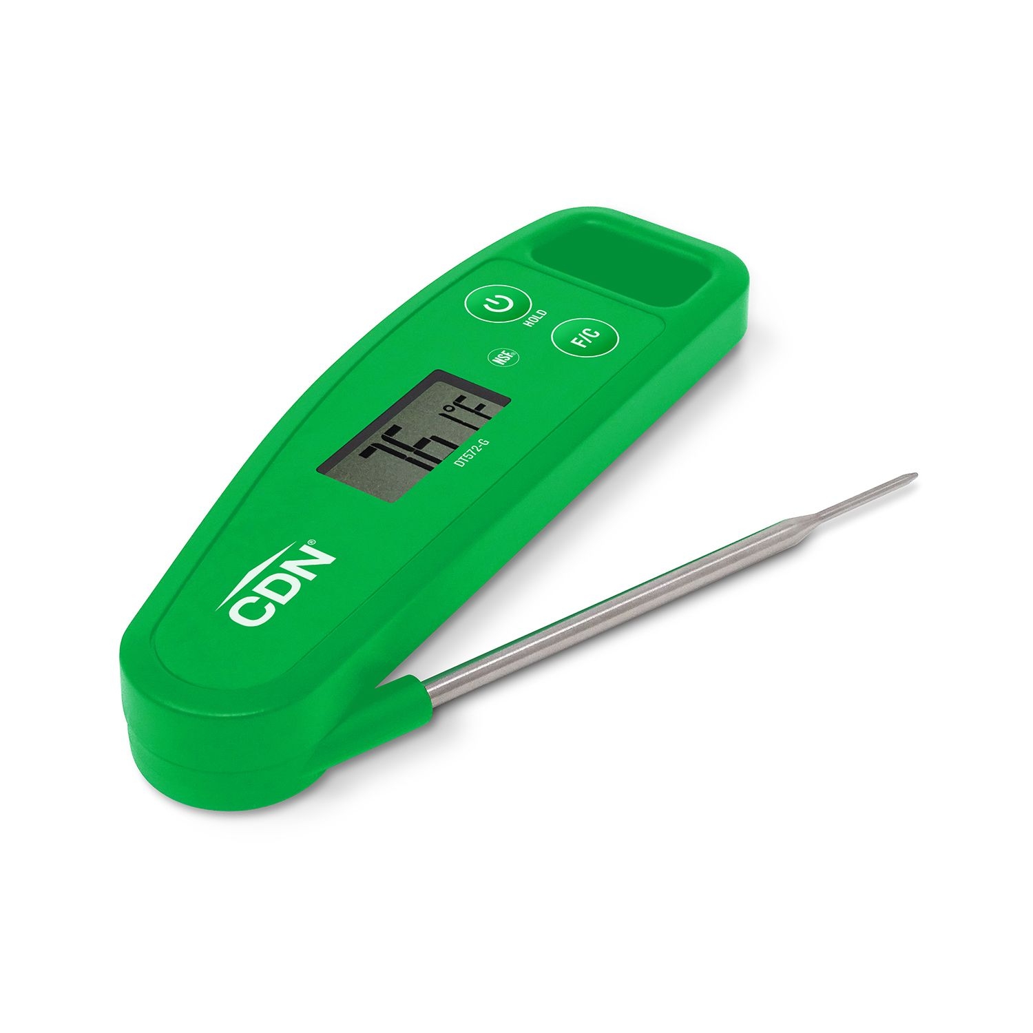 CDN Green Digital Folding Thermometer, 1.57 inch Width x 5.08 inch Length  x 0.67 inch Depth