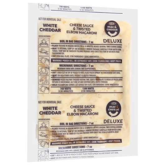 Kraft Deluxe White Cheddar Macaroni and Cheese Single Serve Pouches, 7 Ounce -- 36 per case