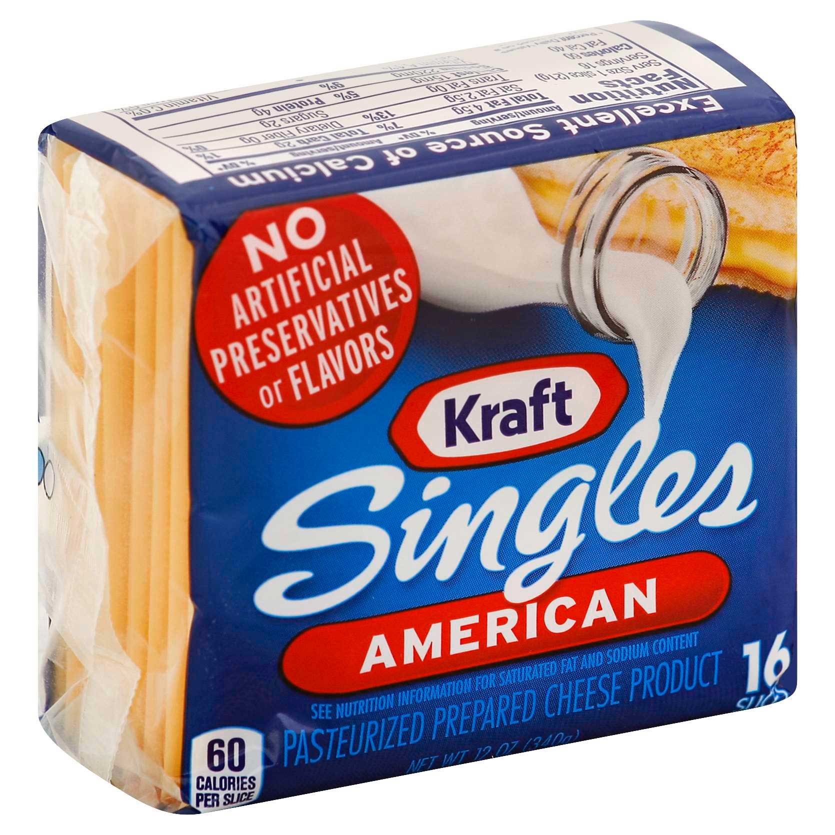 Kraft Individually Wrapped American Cheese Singles, 12 Ounce -- 12 per case