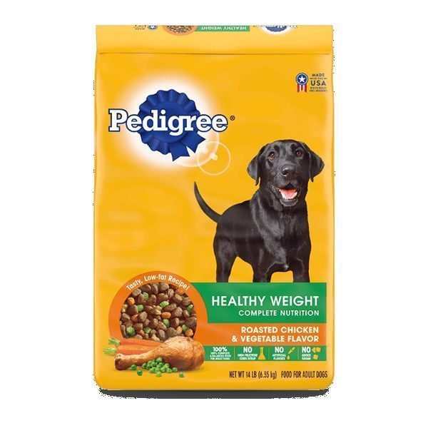 Pedigree Healthy Weight Roasted Chicken and Vegetable Flavor Dry Dog Food, 14 Pound