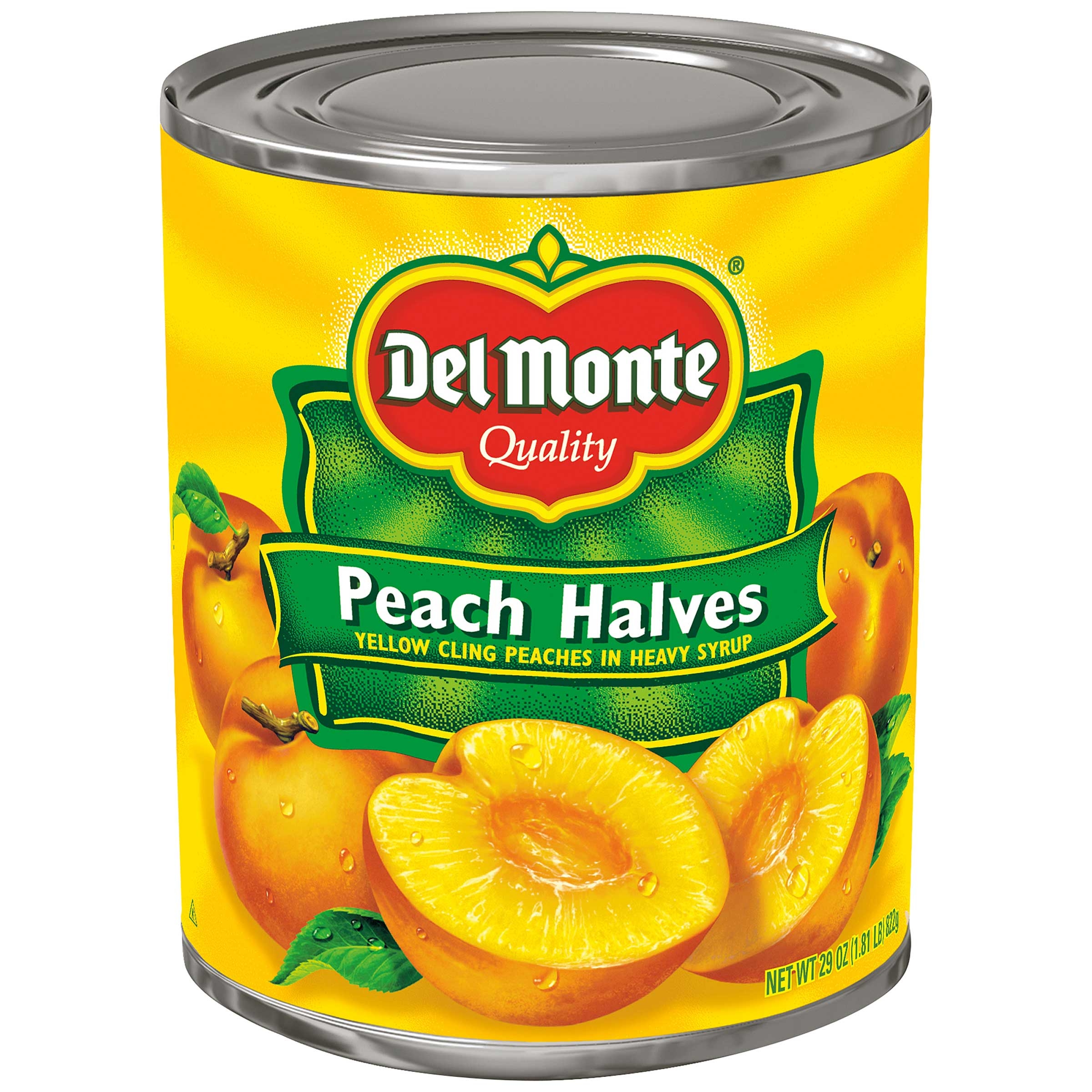 Del Monte Yellow Cling Peach Halves, 29 Ounce -- 6 per case.