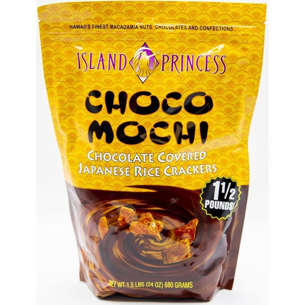 Island Princess Choco Mochi Chocolate Covered Rice Cracker - Stand Up Resealable Bag, 1.5 Pound -- 12 per case