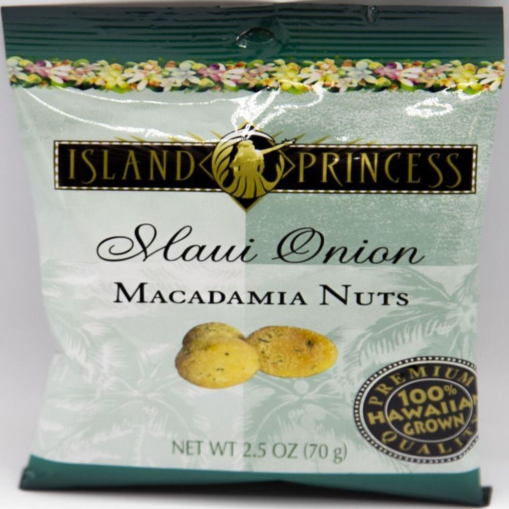 Island Princess Maui Onion Macadamia Nuts - Snack Bag, 2.5 Ounce -- 24 per case