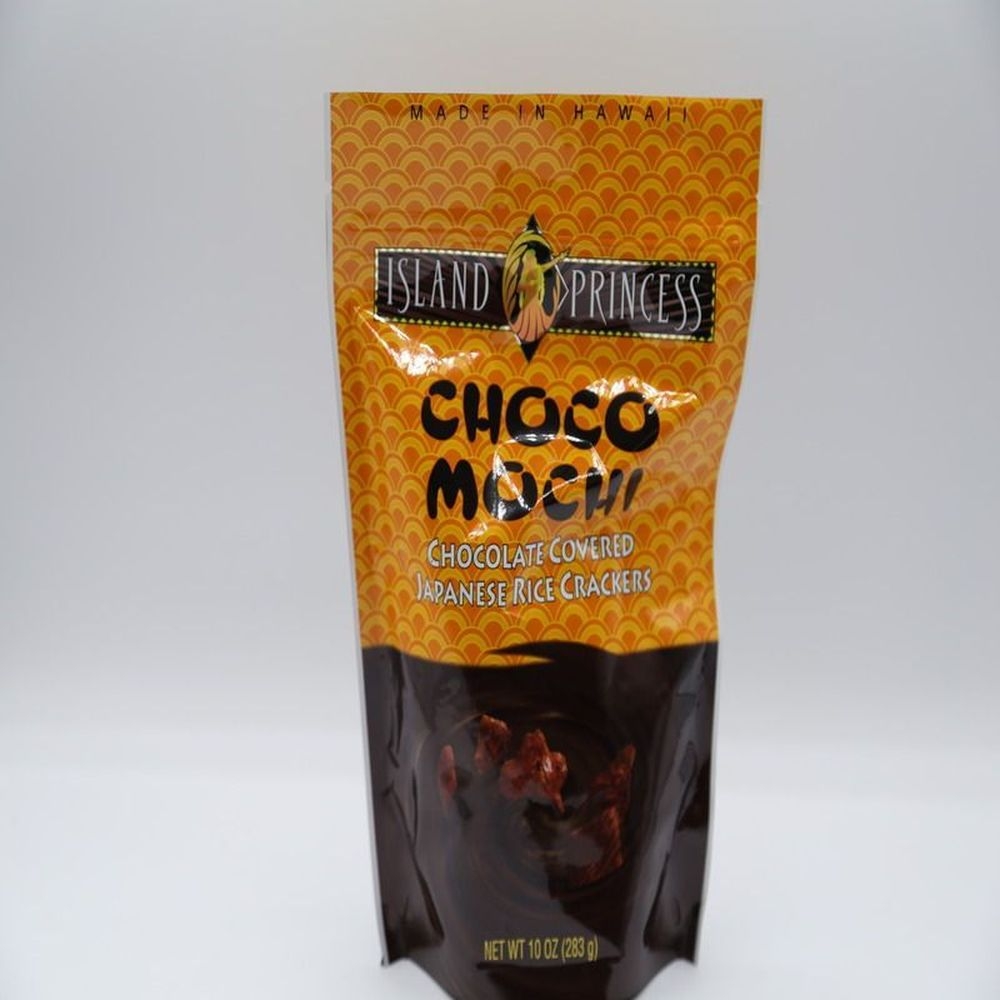 Island Princess Choco Mochi Chocolate Covered Rice Cracker - Stand Up Resealable Bag, 10 Ounce -- 12 per case