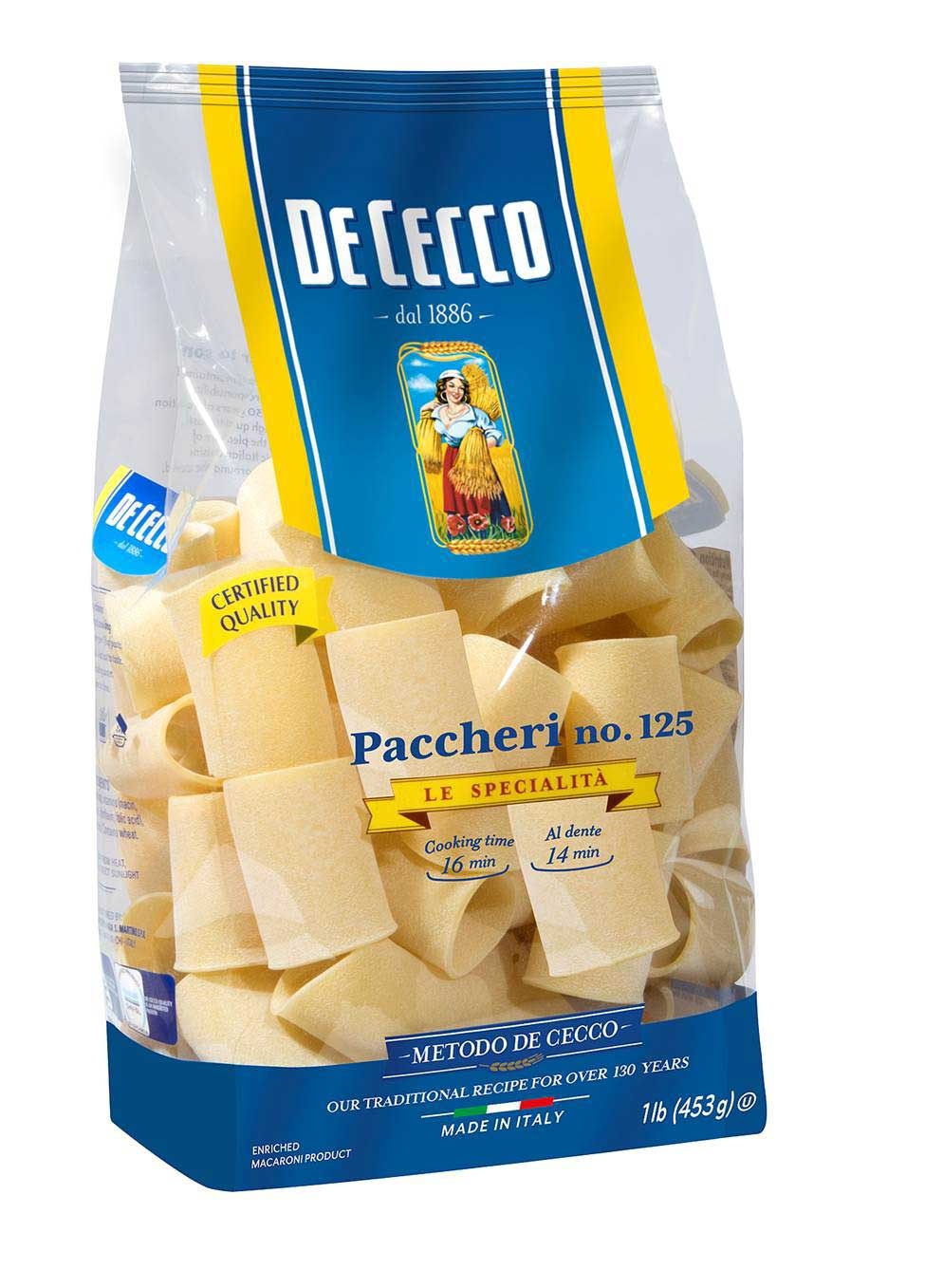 De Cecco No 125 Paccheri Pasta, 1 Pound per Bag -- 12 per case