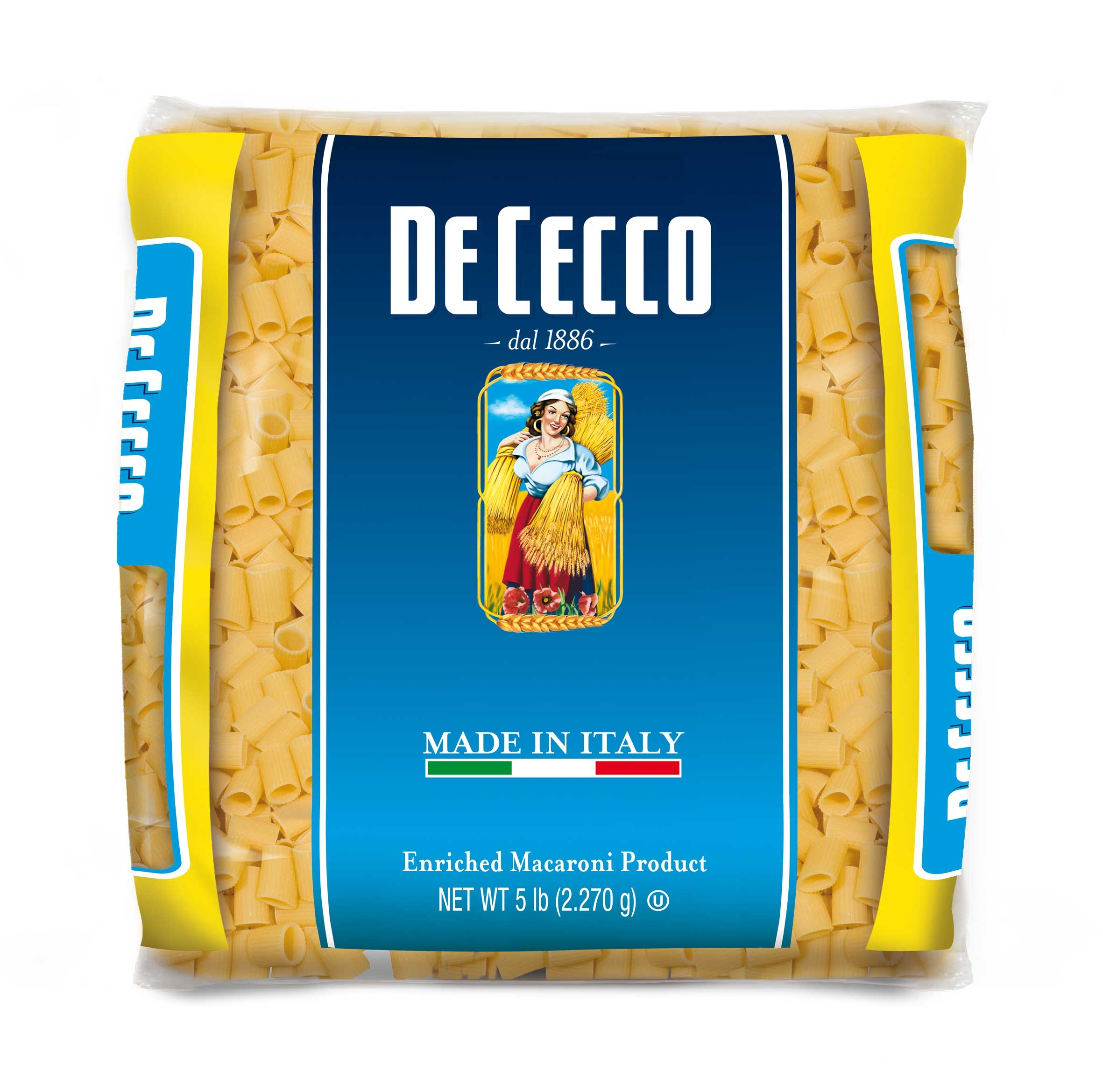 De Cecco No 26 Mezzi Rigatoni, 5 Pound Bag -- 4 per case