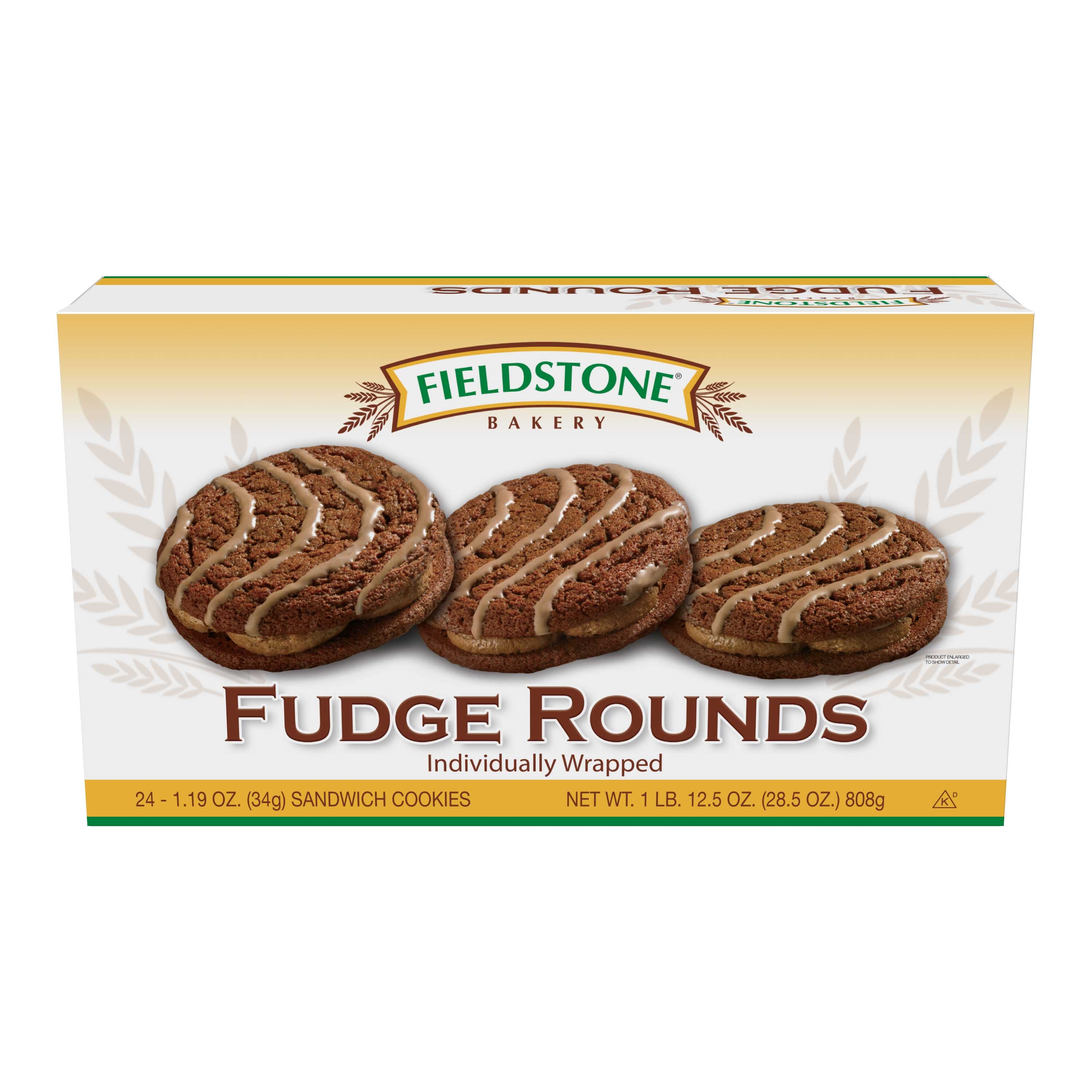 Fieldstone Bakery Round Creme Filled Fudge Cookie, 24 cookies per pack -- 8 packs per case