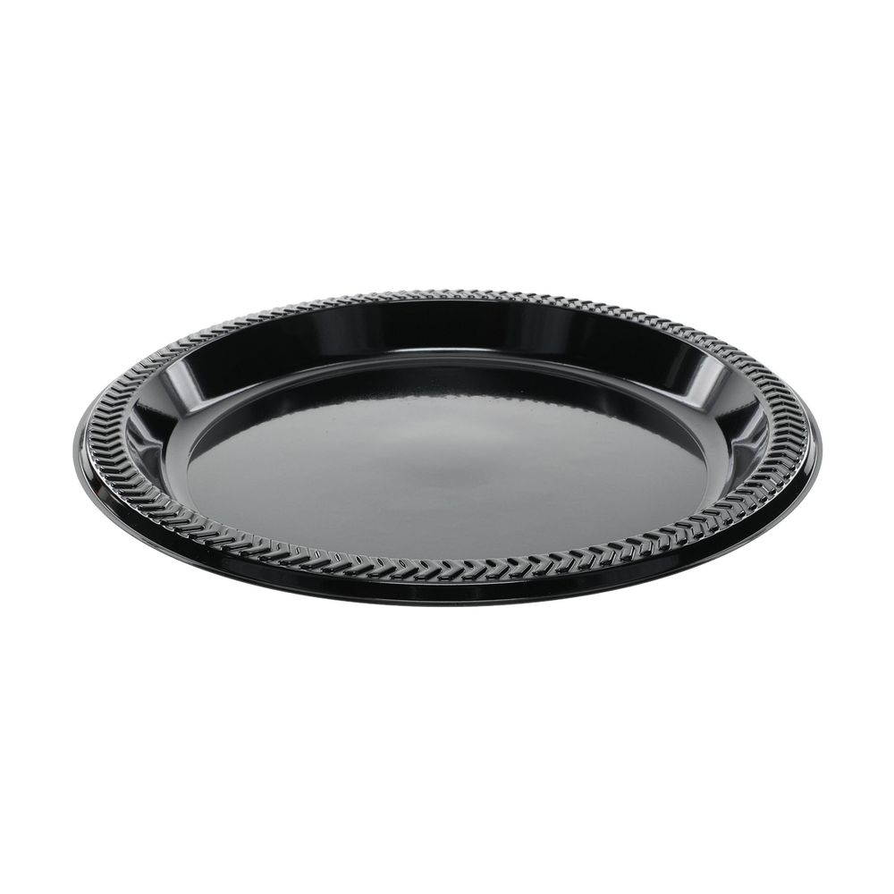 Pactiv Black Plastic Plate, 8 7/8 inch -- 400 per case
