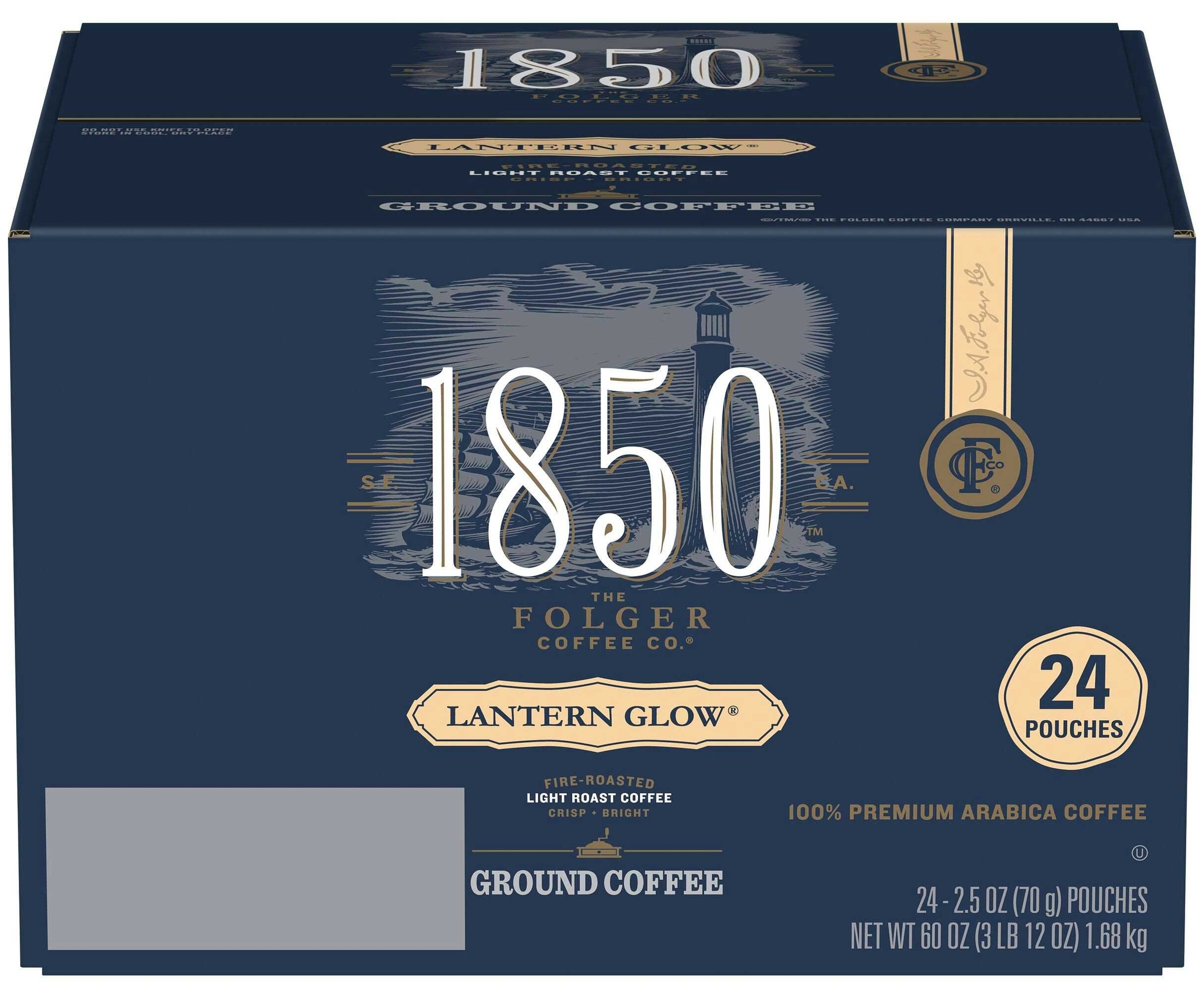 Folgers 1850 Lantern Glow Light Roast Ground Coffee, 2.5 Ounce -- 2 per case.