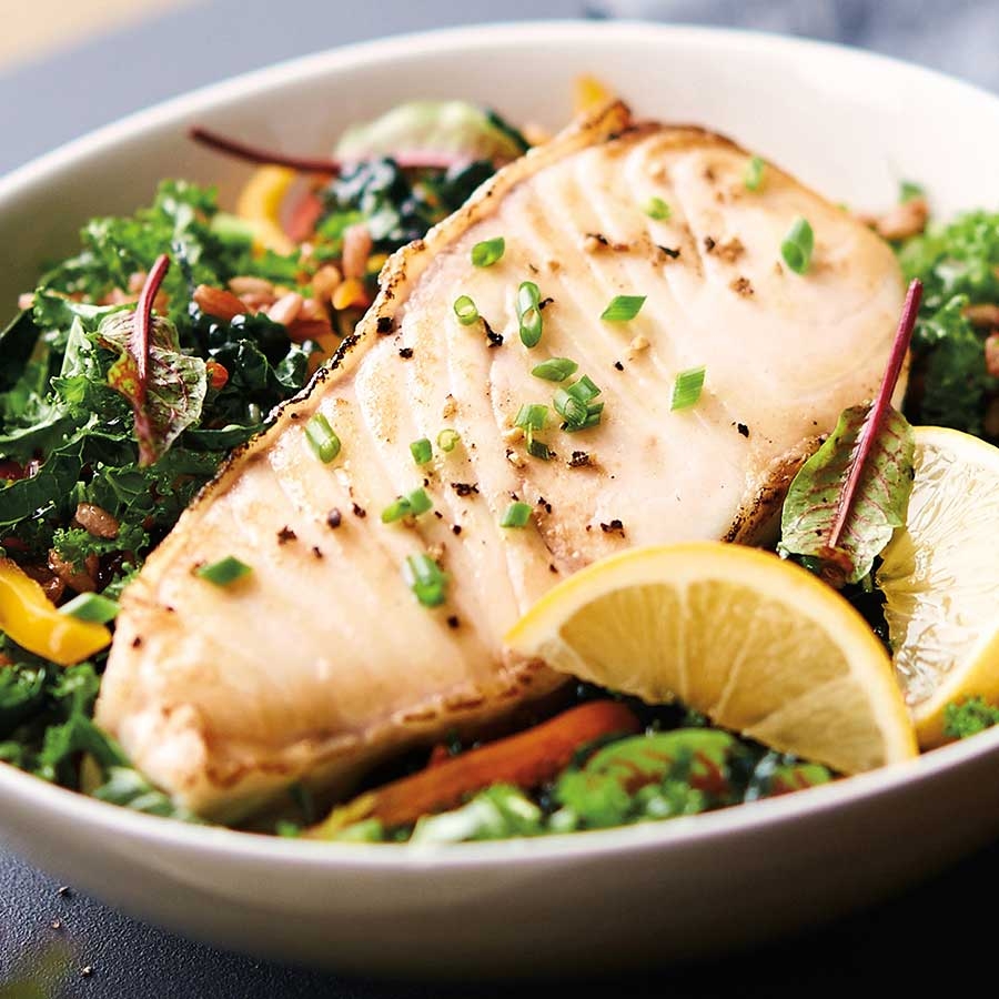 Trident Seafoods Skin On Loin Cut Halibut Steak - 8 Ounce Pieces, 10 Pound