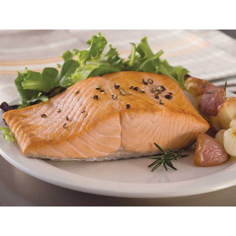 Trident Seafoods Skin On Keta Chum Salmon Portion, 8 Ounce Pieces -- 10 Pound