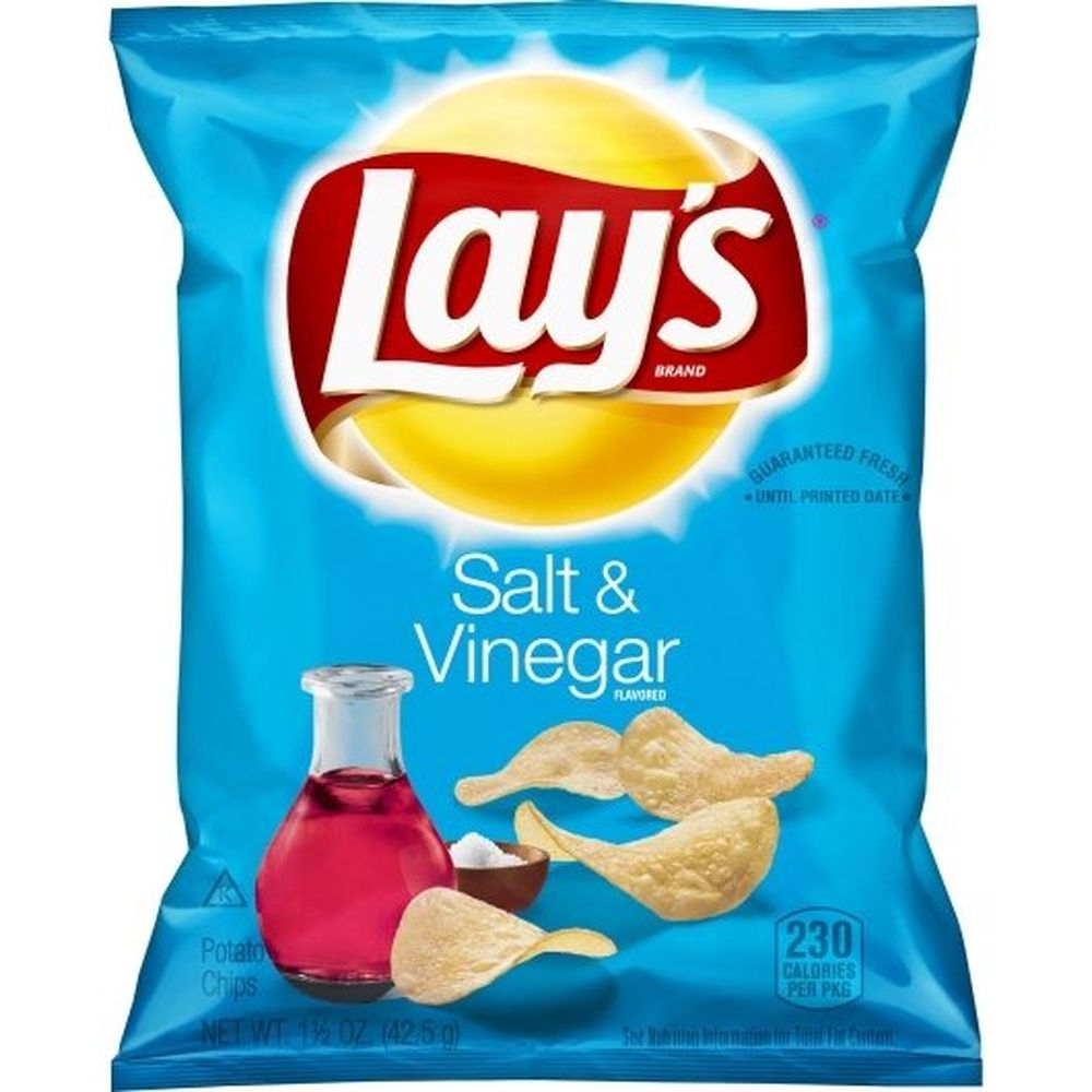 Lays Salt and Vinegar Potato Chips, 1.5 Ounce -- 64 per case