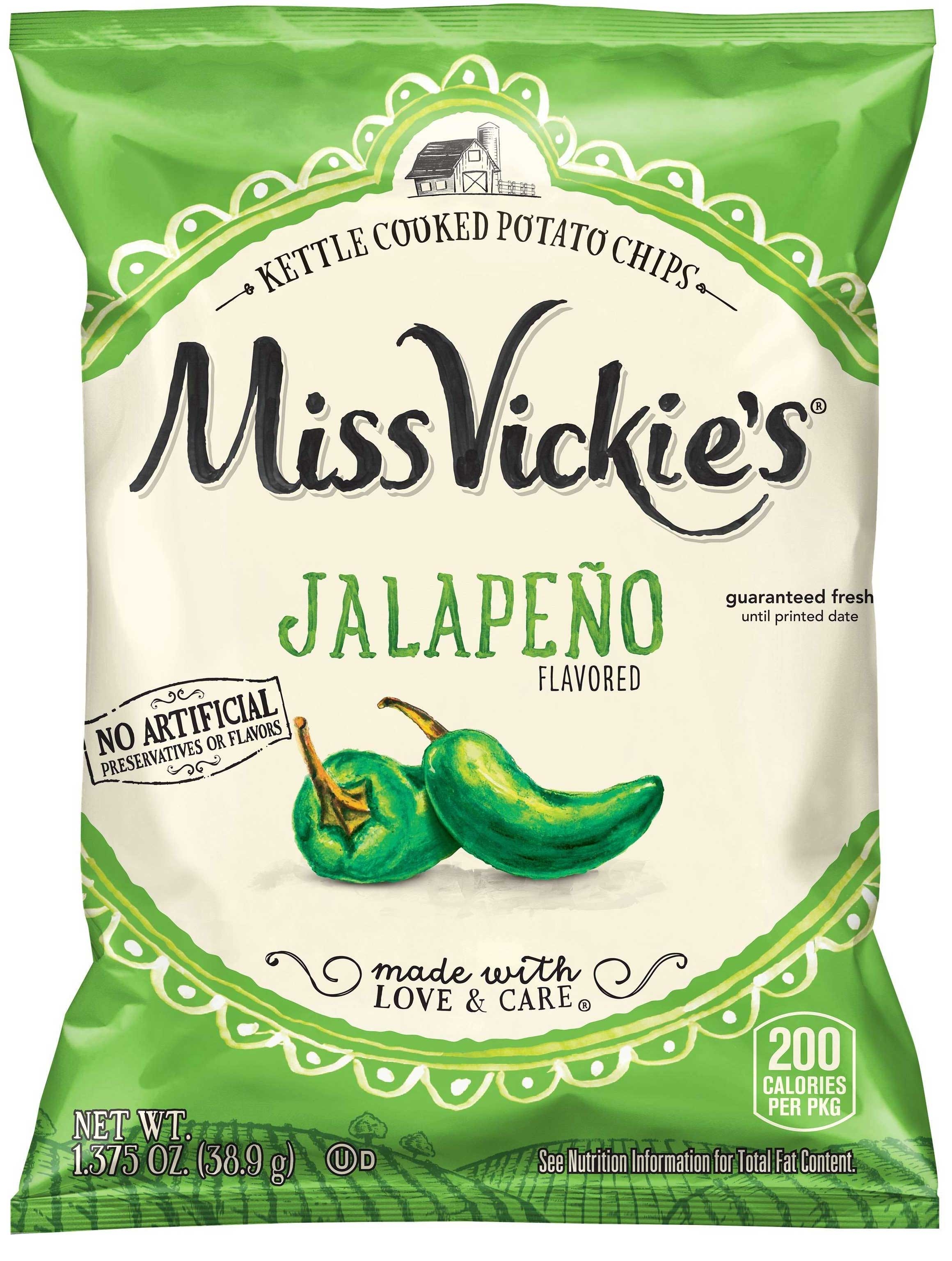 Miss Vickies Jalapeno Kettle Cooked Potato Chips, 1.37 Ounce -- 64 per case