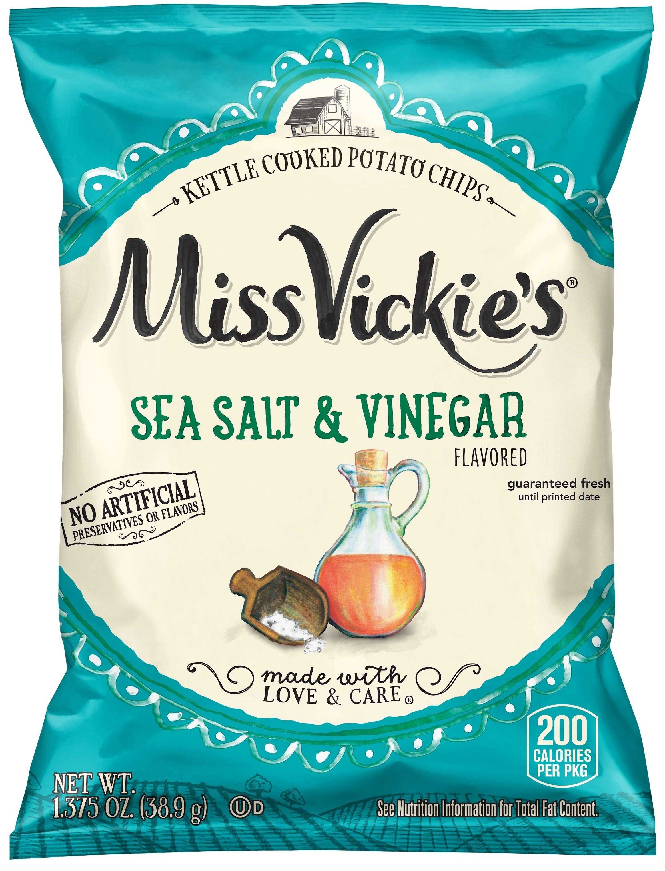 Miss Vickies Sea Salt and Vinegar Kettle Cooked Potato Chips, 1.37 Ounce -- 64 per case