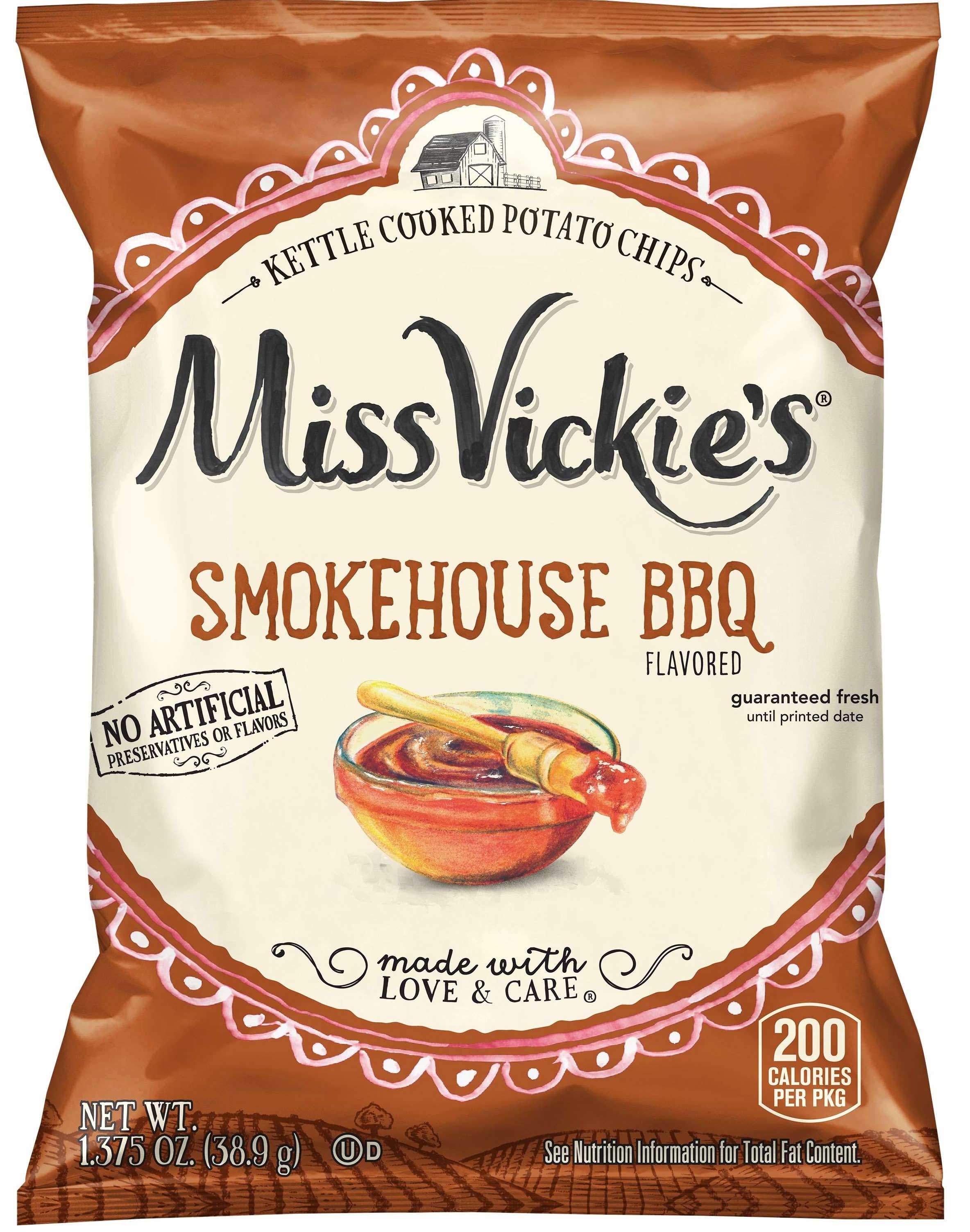 Miss Vickies Smokehouse Bbq Kettle Cooked Potato Chips, 1.37 Ounce -- 64 per case