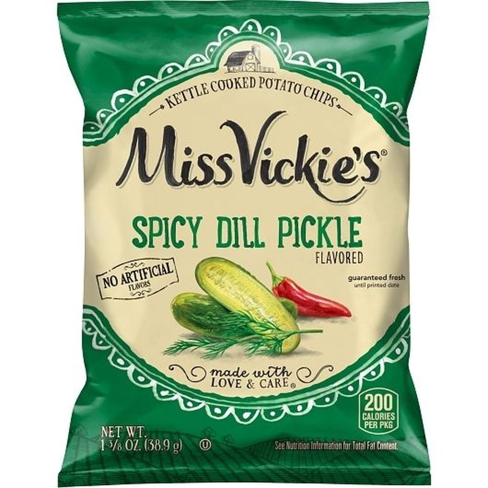 Miss Vickies Spicy Dill Pickled Kettle Cooked Potato Chips, 1.375 Ounce -- 64 per case
